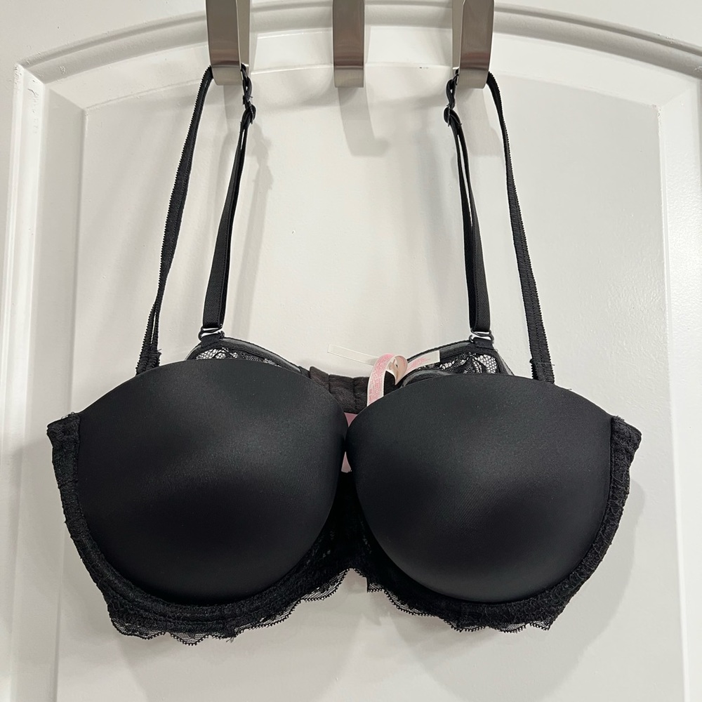 NWT Black T-Shirt Plunge 36C